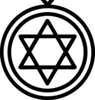 Geometric Star of David in Black Circular Frame for Design Use vector