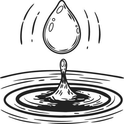 Water Drop Splash Illustration for Art and Design Concepts