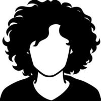 Silhouette of a Person with Curly Hair for Artistic and Design Use vector