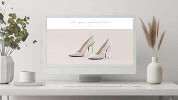 White shoe website design photo