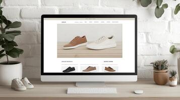 The website design for a shoe store photo
