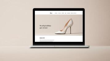 A laptop with a shoe website on it photo