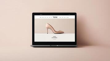 A laptop with a shoe on the screen photo
