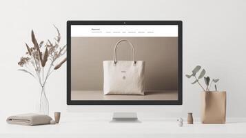 The website design for a bag store photo