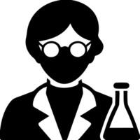 Scientist Silhouette with Lab Flask for Educational and Scientific Use vector