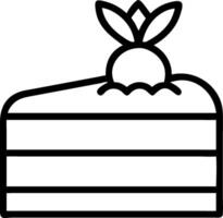 Slice of Layered Cake with Cherry Outline Perfect for Bakery Logo Design vector