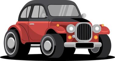 Vintage Red Car Illustration for Design Projects and Retro Themes vector