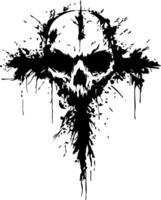 Grunge Skull Splatter Art for Tattoo and Design Use vector