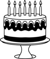 Birthday Cake with Candles Art for Celebration and Design Projects vector