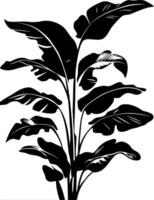 Banana Tree Silhouette Art Perfect for Tattoos and Design Projects vector