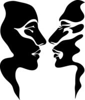 Abstract Faces Silhouette Art for Creative Design Projects vector