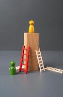 Getting to the top doesn't happen on the first try. Career success. Loneliness. Education and acquiring new skills. Credit lines and financial instruments to help to succeed. photo