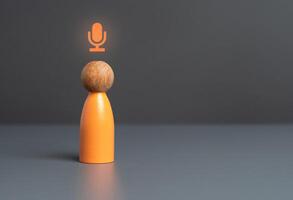 Be a speaker and express your thoughts to the public. Thoughts and opinions. Communication and announcements. Activity in social networks. Reviews and comments. photo