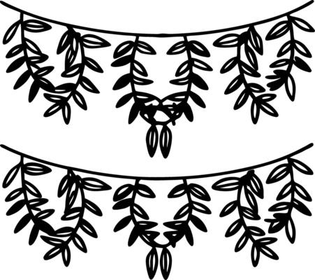 Black Leaf Garland for Decor and Crafts Use in Invitations and Designs