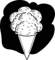 Illustration Ice Cream Cone Perfect for Coloring Book and Design Projects vector
