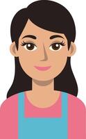 Smiling Woman in Blue Apron Illustration for Character Design vector