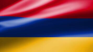 Armenia flag in close up moves in waves in the wind with reflecting light on the smooth silky surface. video