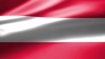 Austria flag in close up moves in waves in the wind with reflecting light on the smooth silky surface. video