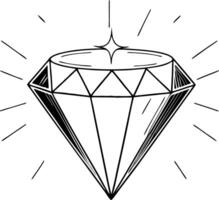 Geometric Diamond Outline Illustration for Design Projects vector