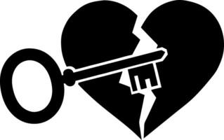 Heartbreak Keyhole Symbol for Relationship Concepts and Designs vector