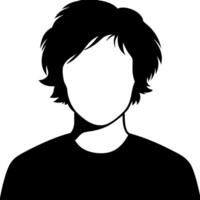 Silhouette of Young Man with Messy Hair for Design and Graphic Projects vector