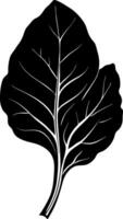 Black Leaf Silhouette Botanical Illustration for Art and Design Projects vector