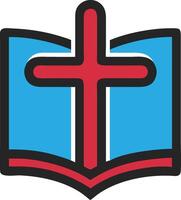 Christian Cross on Open Bible for Religious Graphics and Educational Materials vector