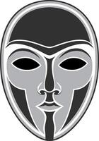Intricate Black and White Mask Design for Art and Decor Projects vector