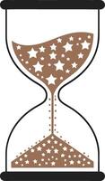 Hourglass with Star Particles Symbolizing Time and Imagination Art vector
