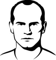 Portrait of a Pensive Bald Man Ideal for Tattoo and Graphic Design vector
