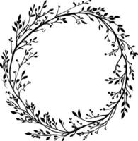Elegant Floral Wreath Black Branches Suitable for Invitations and Design vector