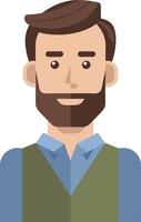 Modern Bearded Man Avatar Illustration for Design Projects vector