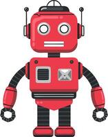 Red Robot Character Illustration for Digital Media and Graphic Design vector