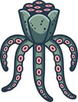 Octopus Creature with Eye Patterns for Creative Design and Illustration Projects vector