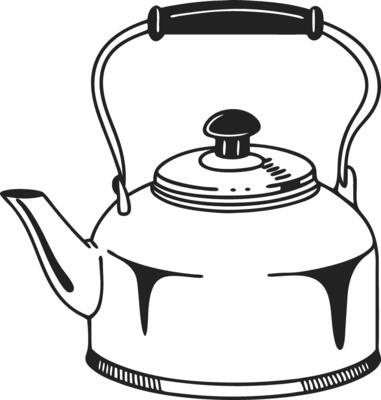 Classic Vintage Teapot Outline Illustration for Design Projects and Decor