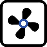 Illustration of Black Fan in Square Frame for Graphic Design and UI Elements vector