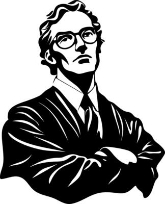 Confident Businessman Silhouette Illustration for Design Projects