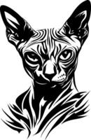 Intricate Sphynx Cat Art for Tattoo and Design Projects vector