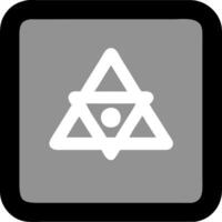Geometric Triangle Symbol with Circle in Black Square Design vector