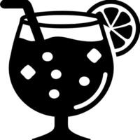 Refreshing Summer Cocktail with Lemon Slice and Straw vector