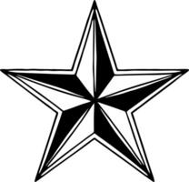 Black Outline Decorative Five Point Star for Designs and Crafts vector