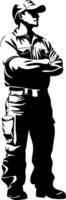 Silhouette of Confident Man in Casual Workwear for Design Projects vector