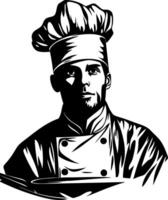 Chef in Uniform Sketch Art for Culinary Branding and Design Projects vector
