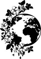 Floral Earth Illustration for Eco-Friendly Designs and Art Projects vector