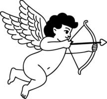 Cherub Holding Bow and Arrow for Valentines Day and Romantic Designs vector