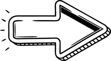 Hand-Drawn Black Arrow Illustration for Graphic Design and Directional Signage vector