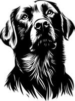 Labrador Retriever Portrait Black and White Illustration for Design and Art Projects vector