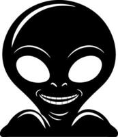 Smiling Alien Art Ideal for Tattoos and Sci-Fi Illustrations vector