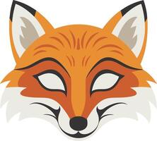 Vibrant Red Fox Face Illustration for Wildlife Art and Design Projects vector