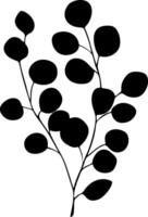 Minimalist Botanical Branch Silhouette for Wall Art and Design vector
